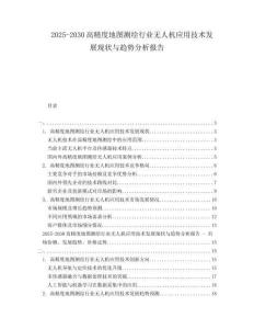 2025-2030高精度地圖測繪行業(yè)無人機應(yīng)用技術(shù)發(fā)展現(xiàn)狀與趨勢分析報告