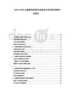 2025-2030倉儲(chǔ)管理系統(tǒng)市場競爭分析投資發(fā)展評(píng)估報(bào)告