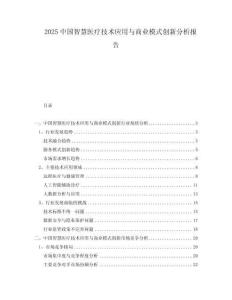 2025中國智慧醫(yī)療技術(shù)應(yīng)用與商業(yè)模式創(chuàng)新分析報(bào)告
