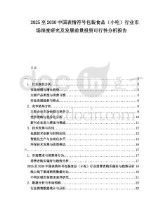 2025至2030中國表情符號包裝食品（小吃）行業市場深度研究及發展前景投資可行性分析報告