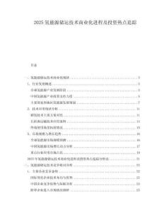 2025氫能源儲運技術商業化進程及投資熱點追蹤