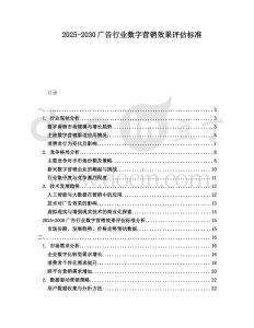 2025-2030廣告行業(yè)數(shù)字營(yíng)銷效果評(píng)估標(biāo)準(zhǔn)