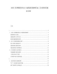 2025非酒精飲料出口退稅政策解析加工企業財務報表分析