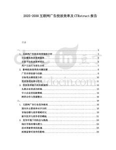 2025-2030互聯(lián)網(wǎng)廣告投放效率及CTRstruct報(bào)告