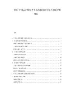 2025中國云計算服務市場現(xiàn)狀及商業(yè)模式創(chuàng)新分析報告