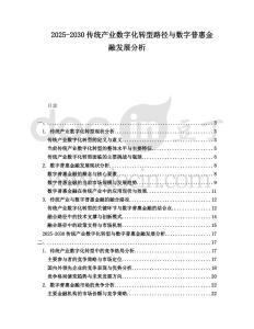 2025-2030傳統(tǒng)產(chǎn)業(yè)數(shù)字化轉(zhuǎn)型路徑與數(shù)字普惠金融發(fā)展分析