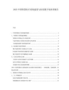 2025中國智慧醫(yī)療系統(tǒng)建設與醫(yī)院數(shù)字化轉(zhuǎn)型報告