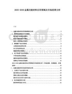 2025-2030金屬功能材料應用領域及市場前景分析