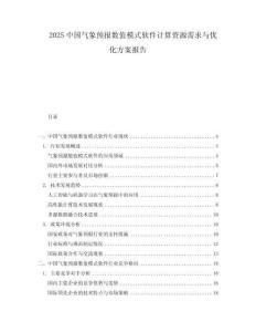 2025中国气象预报数值模式软件计算资源需求与优化方案报告