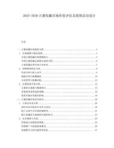 2025-2030古董收藏市場(chǎng)價(jià)值評(píng)估及展銷活動(dòng)設(shè)計(jì)