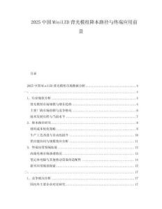 2025中國MiniLED背光模組降本路徑與終端應用前景