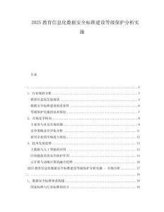 2025教育信息化數(shù)據(jù)安全標準建設等級保護分析實施