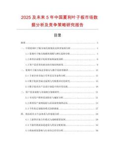 2025及未來5年中國夏利葉子板市場數據分析及競爭策略研究報告