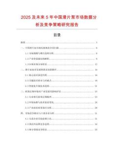 2025及未來5年中國滑片泵市場數據分析及競爭策略研究報告