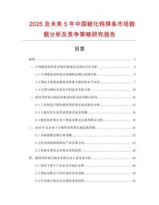 2025及未來5年中國碳化鎢焊條市場數(shù)據(jù)分析及競爭策略研究報(bào)告
