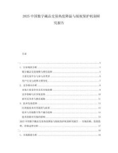 2025中國數字藏品交易熱度降溫與版權保護機制研究報告
