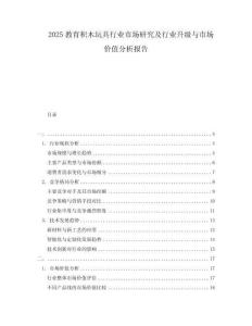 2025教育積木玩具行業(yè)市場研究及行業(yè)升級與市場價值分析報告