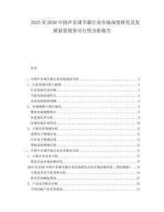 2025至2030中國聲音調(diào)節(jié)器行業(yè)市場深度研究及發(fā)展前景投資可行性分析報(bào)告