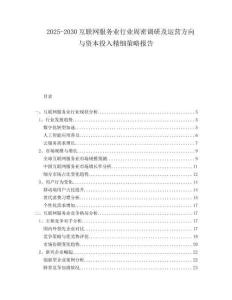 2025-2030互聯(lián)網(wǎng)服務(wù)業(yè)行業(yè)周密調(diào)研及運(yùn)營方向與資本投入精細(xì)策略報(bào)告