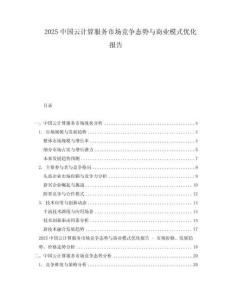 2025中国云计算服务市场竞争态势与商业模式优化报告