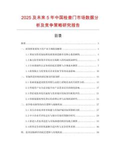 2025及未來5年中國檢查門市場數(shù)據(jù)分析及競爭策略研究報告