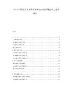 2025中國智慧水務物聯(lián)網(wǎng)解決方案市場競爭力分析報告