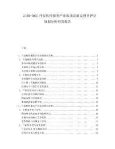 2025-2030丹麥軟件服務產業市場發展及投資評估規劃分析研究報告