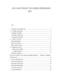 2025-2030中國電競產(chǎn)業(yè)生態(tài)構(gòu)建與變現(xiàn)模式創(chuàng)新報(bào)告