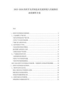 2025-2030西班牙光伏制造業發展困境與突破路徑深度解析全鑒