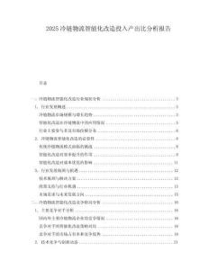 2025冷鏈物流智能化改造投入產(chǎn)出比分析報(bào)告