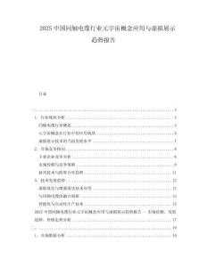 2025中國同軸電纜行業元宇宙概念應用與虛擬展示趨勢報告