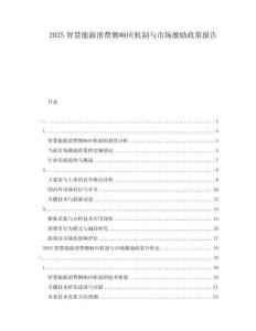 2025智慧能源消費側(cè)響應(yīng)機制與市場激勵政策報告