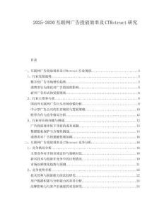 2025-2030互聯(lián)網(wǎng)廣告投放效率及CTRstruct研究