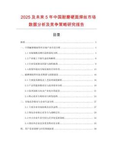 2025及未來(lái)5年中國(guó)耐磨硬面焊絲市場(chǎng)數(shù)據(jù)分析及競(jìng)爭(zhēng)策略研究報(bào)告