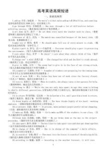 高中英語2026屆高考高頻短語（共四大類110句）