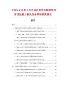 2025及未来5年中国自卸式永磁除铁机市场数据分析及竞争策略研究报告