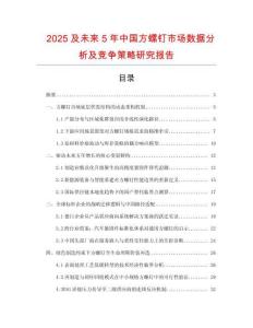 2025及未來5年中國方螺釘市場(chǎng)數(shù)據(jù)分析及競(jìng)爭策略研究報(bào)告