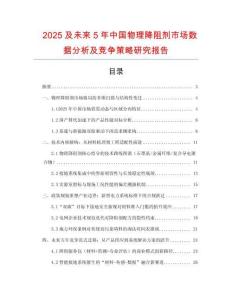 2025及未來5年中國物理降阻劑市場數(shù)據(jù)分析及競爭策略研究報告
