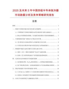 2025及未來5年中國(guó)四級(jí)半導(dǎo)體致冷器市場(chǎng)數(shù)據(jù)分析及競(jìng)爭(zhēng)策略研究報(bào)告