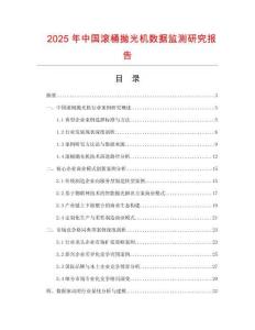 2025年中國滾桶拋光機數(shù)據(jù)監(jiān)測研究報告