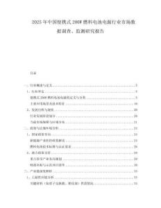 2025年中國便攜式200W燃料電池電源行業市場數據調查、監測研究報告