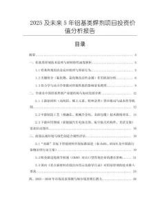 2025及未來5年鋁基類焊劑項(xiàng)目投資價(jià)值分析報(bào)告