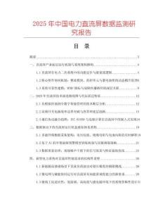 2025年中國電力直流屏數據監測研究報告