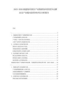 2025-2030福建海絲園區(qū)產(chǎn)業(yè)集群協(xié)同供需爭議解決及產(chǎn)業(yè)鏈風(fēng)險管理評估分析報告