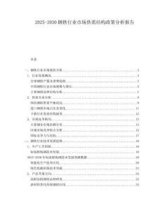 2025-2030鋼鐵行業(yè)市場(chǎng)供需結(jié)構(gòu)政策分析報(bào)告