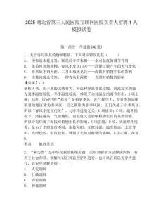 2025湖北省第三人民醫(yī)院互聯(lián)網(wǎng)醫(yī)院負(fù)責(zé)人招聘1人模擬試卷及答案詳解（考點(diǎn)梳理）
