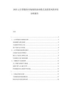 2025云計(jì)算服務(wù)市場(chǎng)現(xiàn)狀商業(yè)模式及投資風(fēng)險(xiǎn)評(píng)估分析報(bào)告