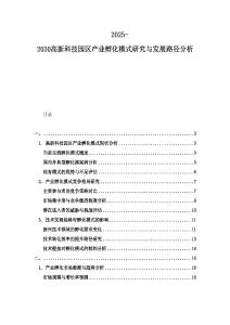 2025-2030高新科技園區(qū)產(chǎn)業(yè)孵化模式研究與發(fā)展路徑分析