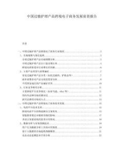 中國過敏護理產品跨境電子商務發展前景報告