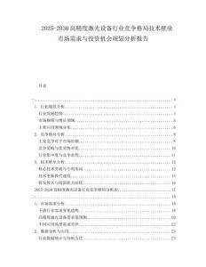 2025-2030高精度激光設(shè)備行業(yè)競(jìng)爭(zhēng)格局技術(shù)壁壘市場(chǎng)需求與投資機(jī)會(huì)規(guī)劃分析報(bào)告